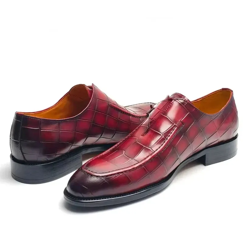 Red Crocodile Pattern Buckle Men's Shoes Asics Gel-nimbus 20 Running Shoe