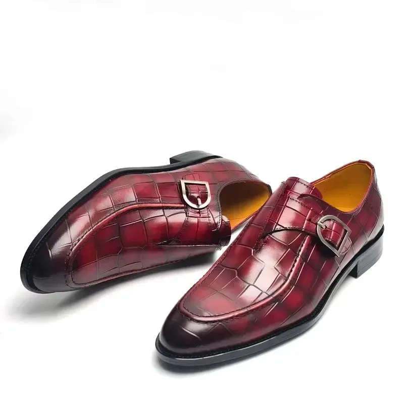 Asics Unisex Gel-nunobiki Sportstyle Shoes Red Crocodile Pattern Buckle Men's Shoes