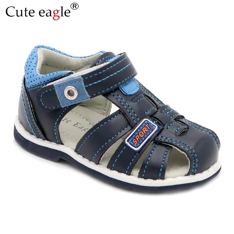Sandals In Cabo Cute eagle Summer Boys Orthopedic Sandals Pu Leather Toddler Kids Shoes for Boys Closed Toe Baby Flat  Shoes  Size 20-30 New