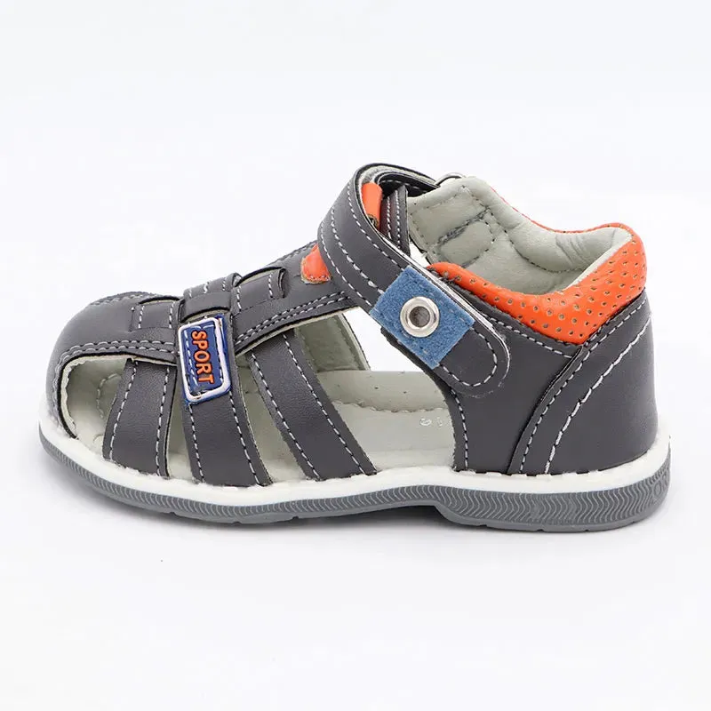 Cute eagle Summer Boys Orthopedic Sandals Pu Leather Toddler Kids Shoes for Boys Closed Toe Baby Flat  Shoes  Size 20-30 New Sandals Inn Daytona Beach