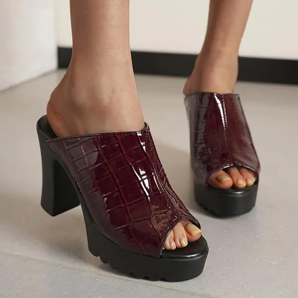 Slippers At Jcpenneys Women's Fashionable Fish Mouth Thick Heel Slippers 74186059S