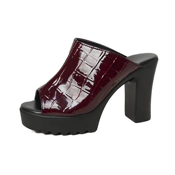 Cookie Monster Slippers Women's Fashionable Fish Mouth Thick Heel Slippers 74186059S