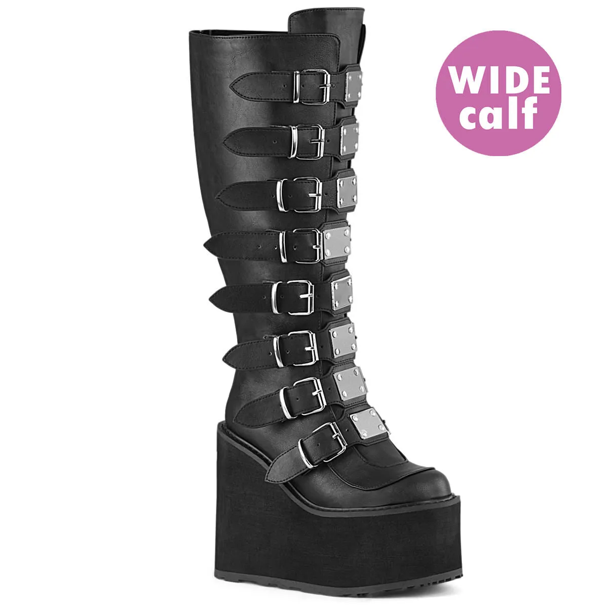 Best Warm Weather Work Boots 5 Inch Platform SWING-815WC Black Pu