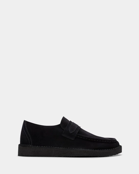 Open Steps Venetian Style Nomad Loafer Black Suede