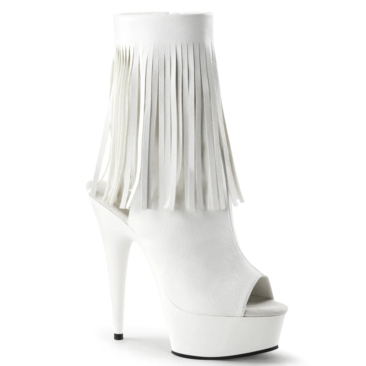 DELIGHT-1019 Pleaser White Faux Leather Sexy Platform Shoes (Pole Dancing Heels) Asics Shoe Types