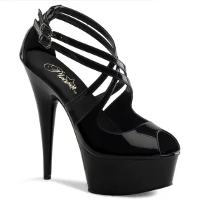 DELIGHT-612 Pleaser Black Sexy Platform Shoes (Pole Dancing Heels) Asics Japan S Platform Lifestyle Shoes