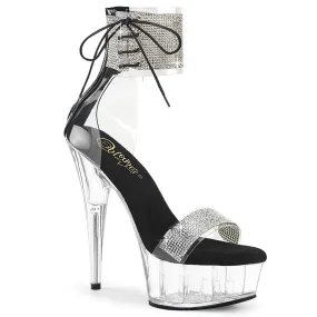 All Asics Tennis Shoes DELIGHT-627RS Pleaser Clear/Black Sexy Platform Shoes (Pole Dancing Heels)