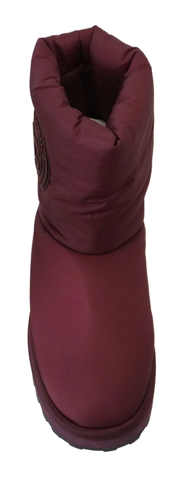 Dolce & Gabbana Elegant Bordeaux Mid Calf Boots Soccer Boots Tiempo