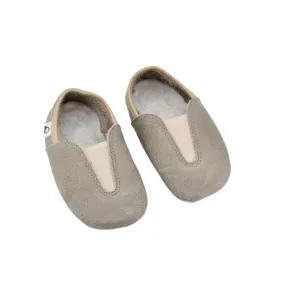 Punsa Kids Barefoot Slippers - Upcycled Leather, Grey Pooh Slippers