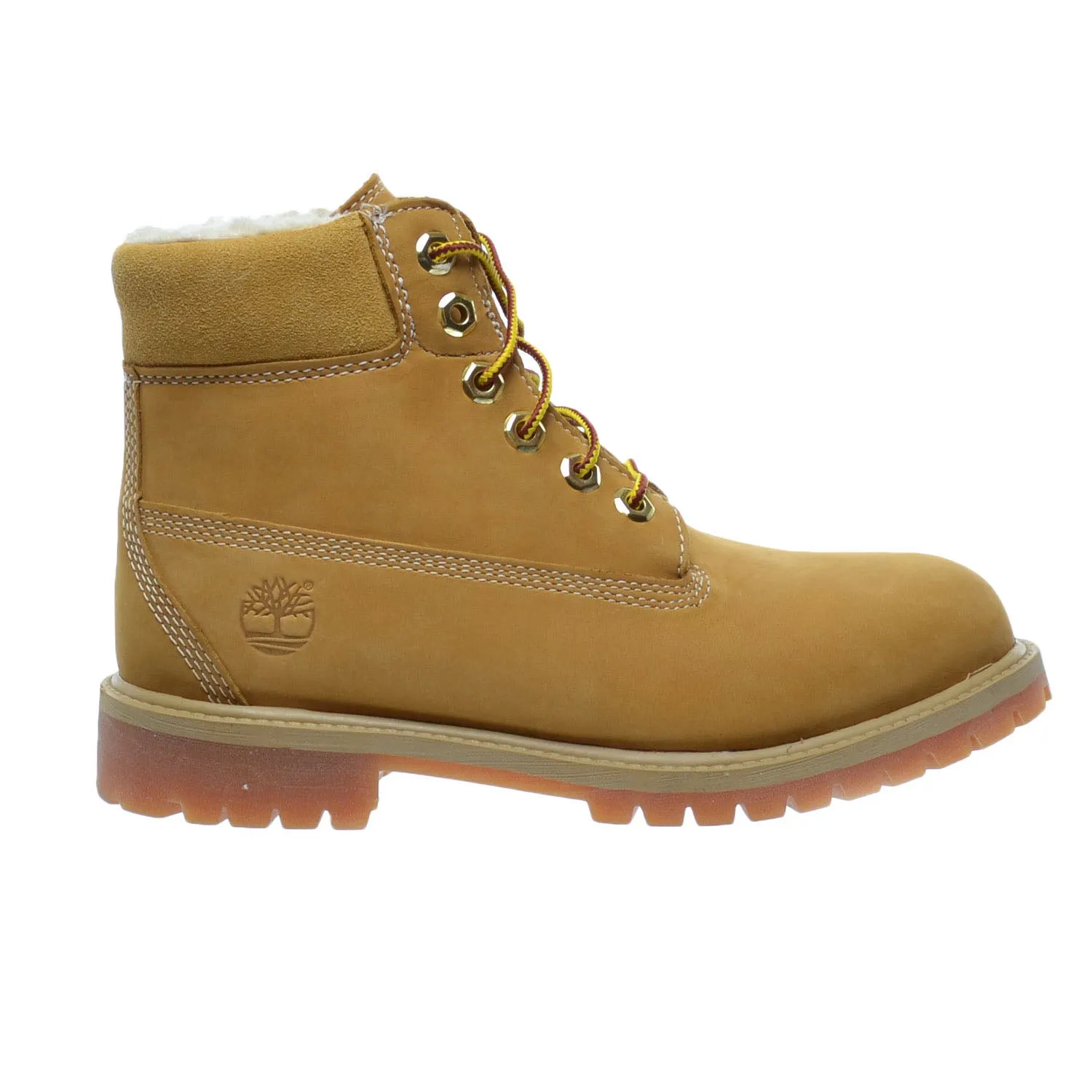 Timberland Big Kids 6 Inch Classic Waterproof Shearling Boots Wheat Puncture Resistant Hiking Boots