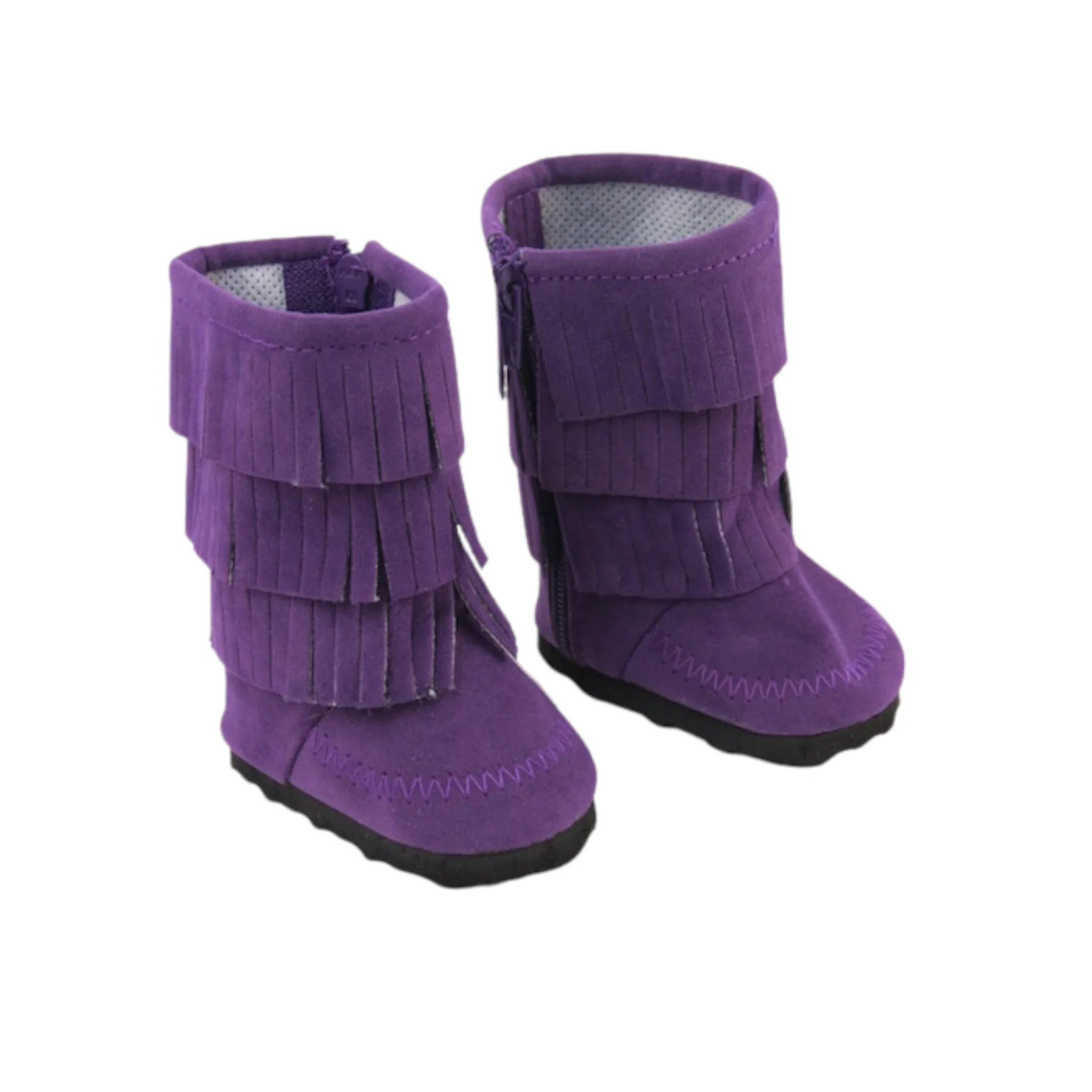 Purple Three-tier Fringe Boots for 18-inch dolls Eqt Shoes Adidas