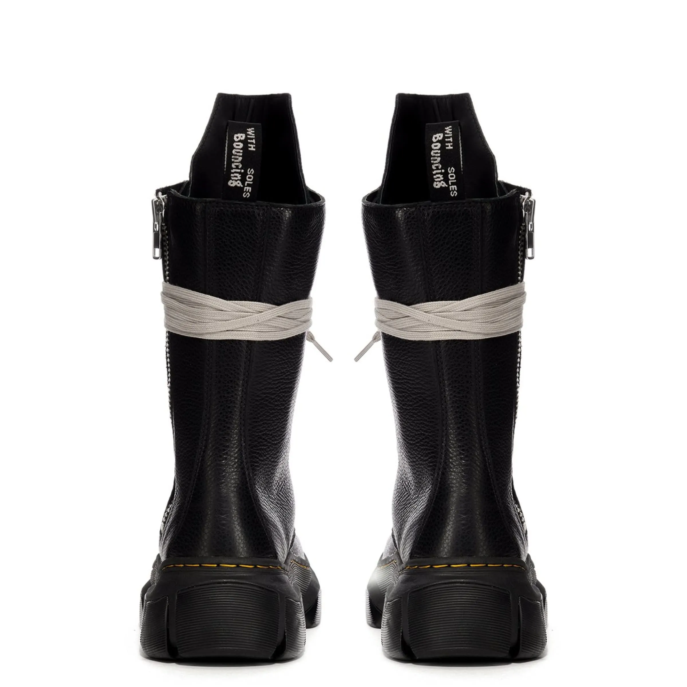 Beige Boots Rick Owens x Dr. Martens 1918 Calf Length Boots in Black