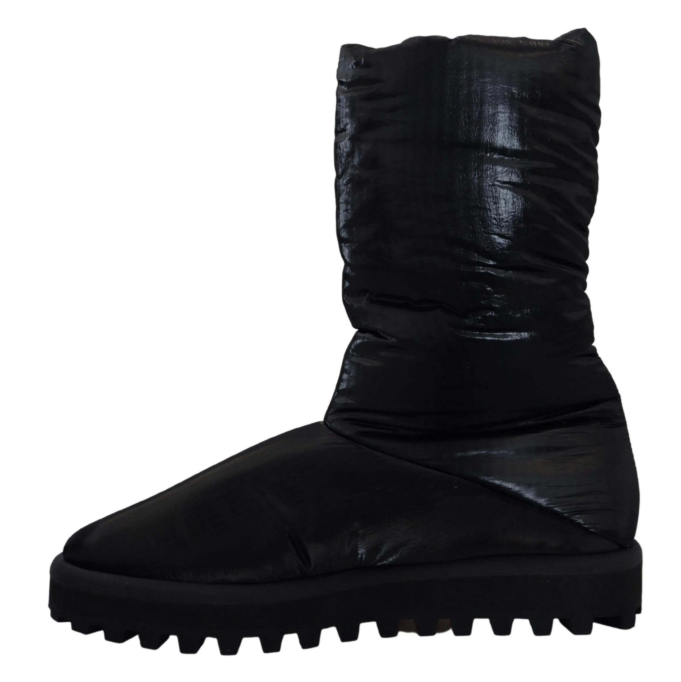 Ruck Boots Dolce & Gabbana Elegant Mid-Calf Boots in Black Polyester