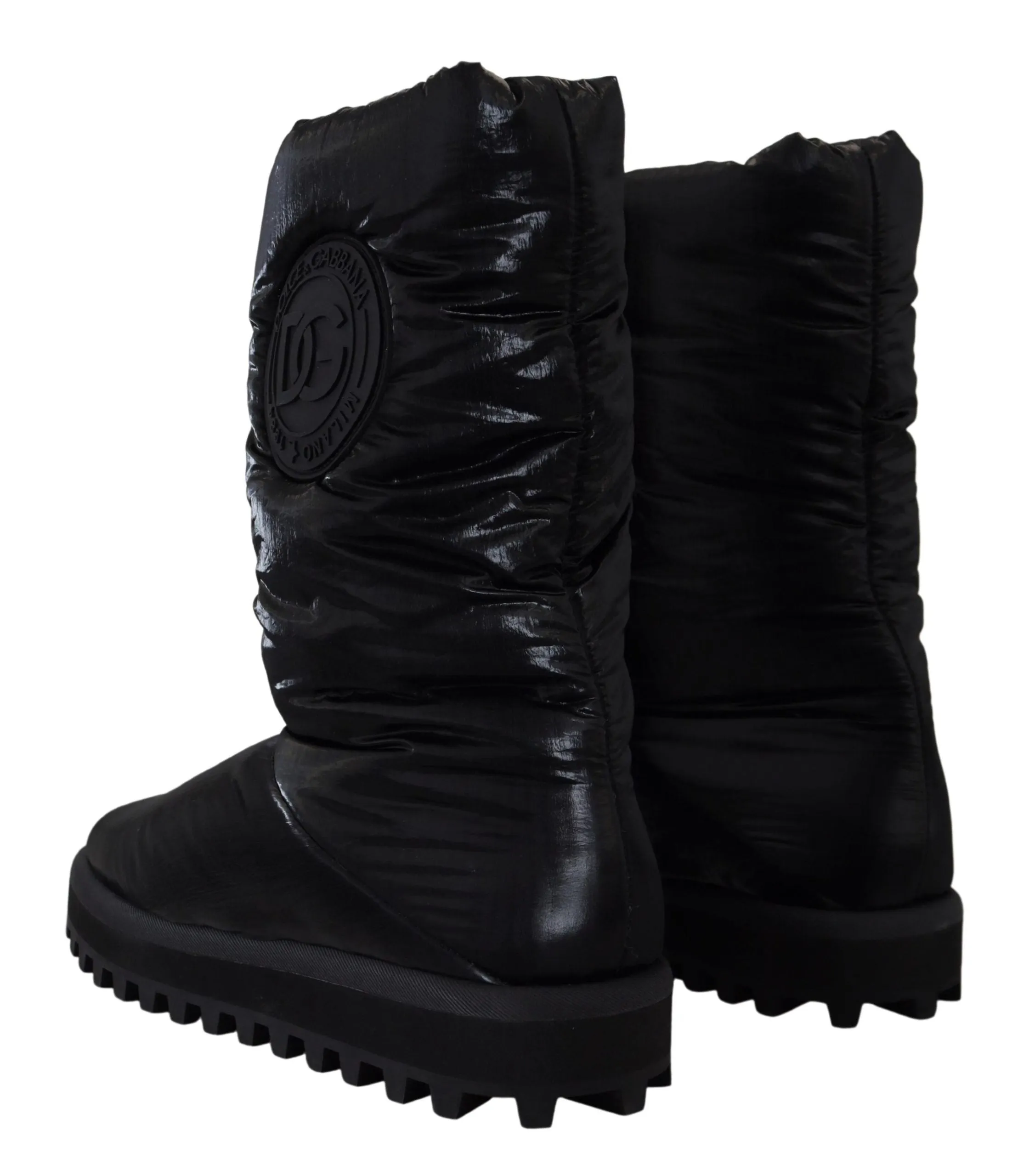 Dolce & Gabbana Elegant Mid-Calf Boots in Black Polyester Grainger Work Boots