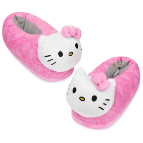 Folding Slippers For Travel Hello Kitty Girls 3D Slippers - Cosy Indoor House Shoes with Non-Slip Sole
