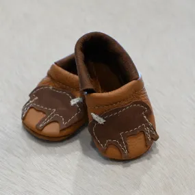 Bison on Tan Leather Bootie Ugg Slides