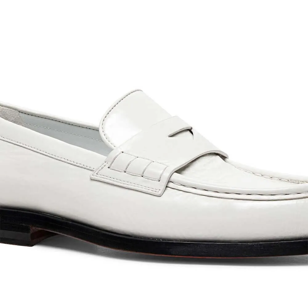6 CM / 2.36 Inches - CMR CHAMARIPA Elevator Shoes For Women - Hidden Heel Shoes - White Leather Penny Loafers Naturalizer Loafers