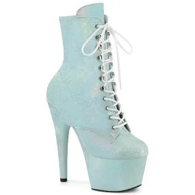 Adidas Infinity Shoes ADORE-1020SDG Pleaser Baby Blue Glitter Lace Up Ankle Boots
