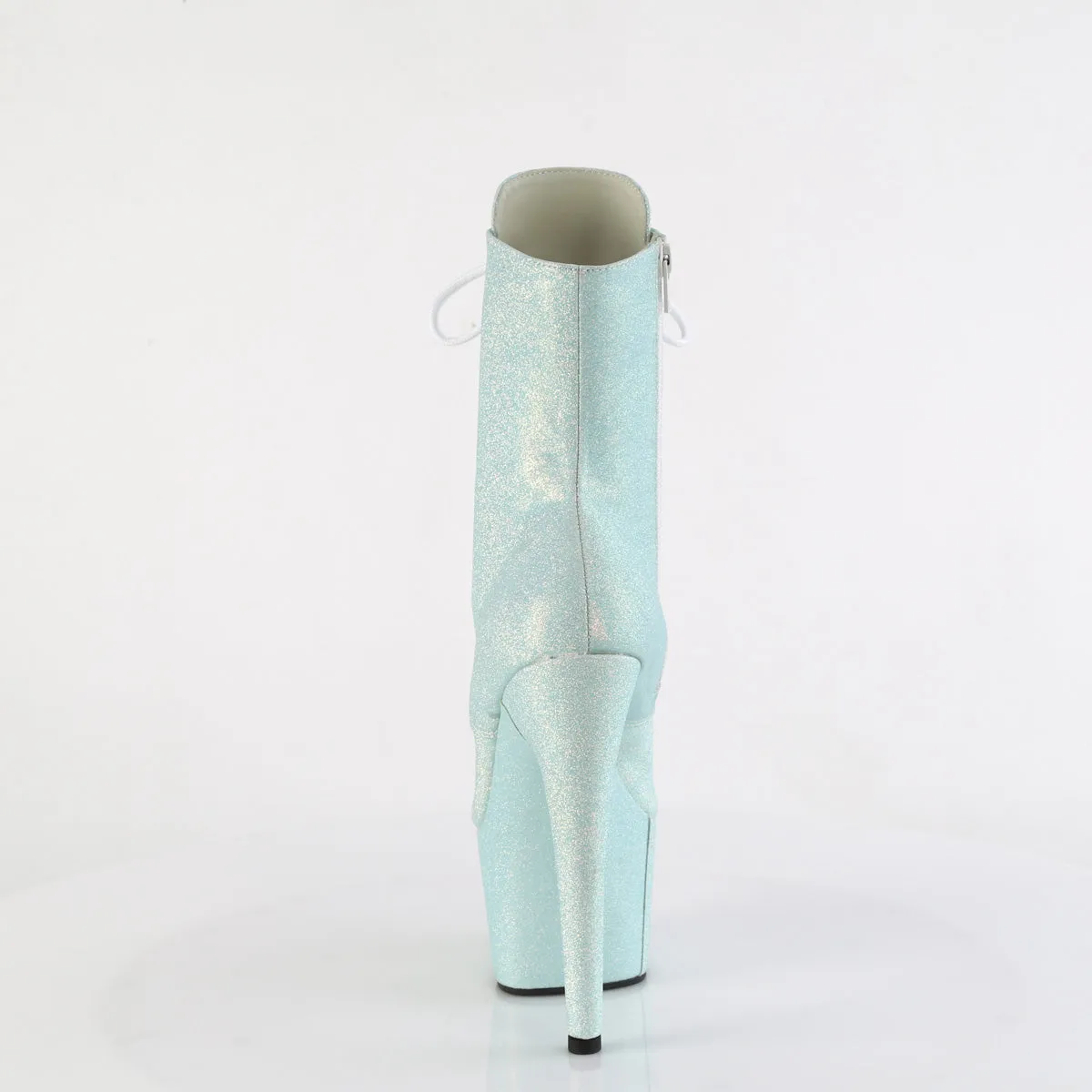 ADORE-1020SDG Pleaser Baby Blue Glitter Lace Up Ankle Boots Thick Adidas Shoes