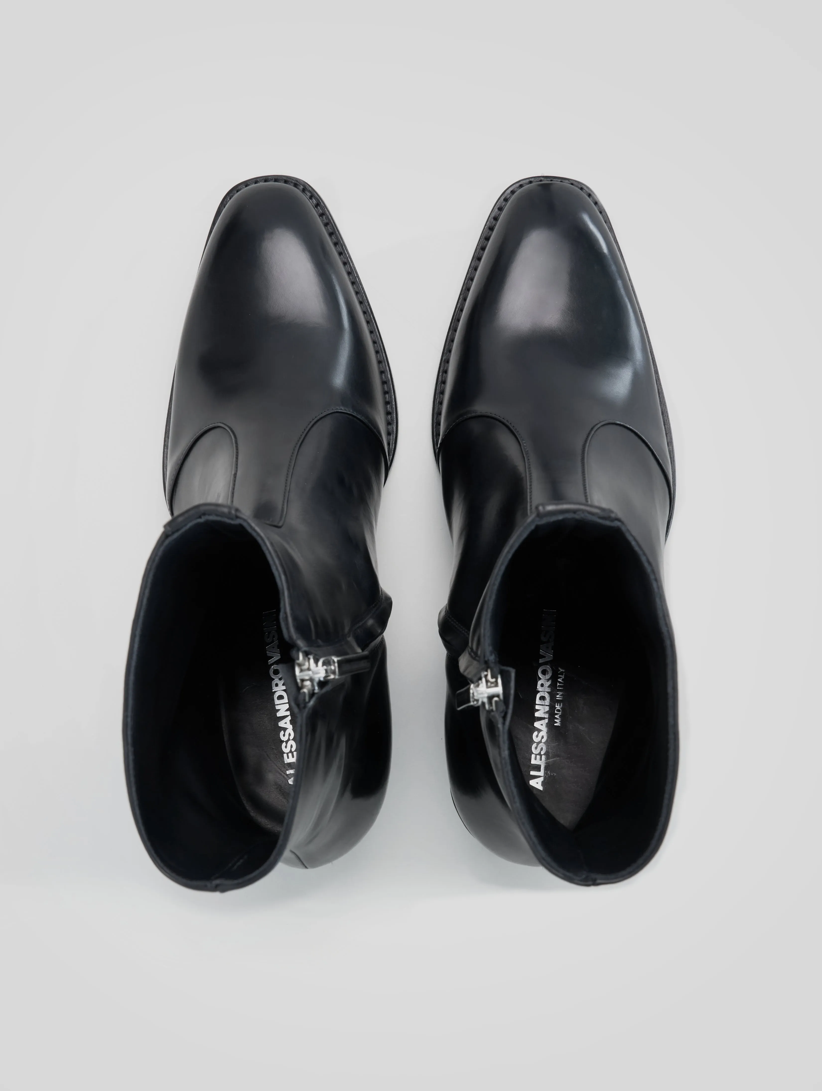 ROMAN 60MM ANKLE BOOT IN BLACK CALFSKIN Girl Boots Cowgirl