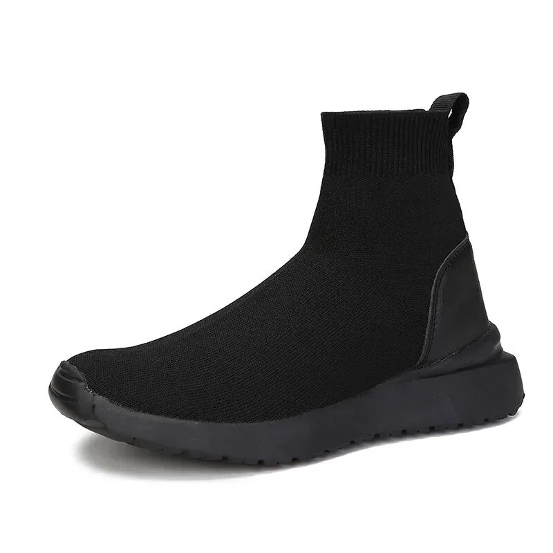 Gold Dress Shoes Women Boots Over the Knee Socks Shoes New Female Fashion Flat Shoes Autumn Winter long Boot for Women Body Shaping Sneakers