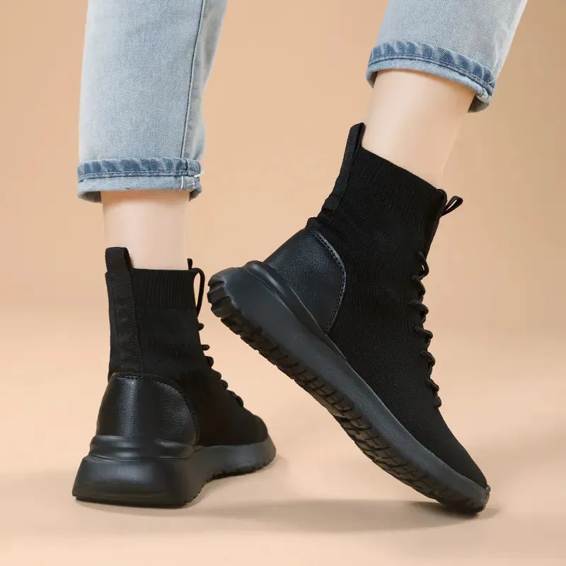 Women Boots Over the Knee Socks Shoes New Female Fashion Flat Shoes Autumn Winter long Boot for Women Body Shaping Sneakers Flat Wide Width Shoes