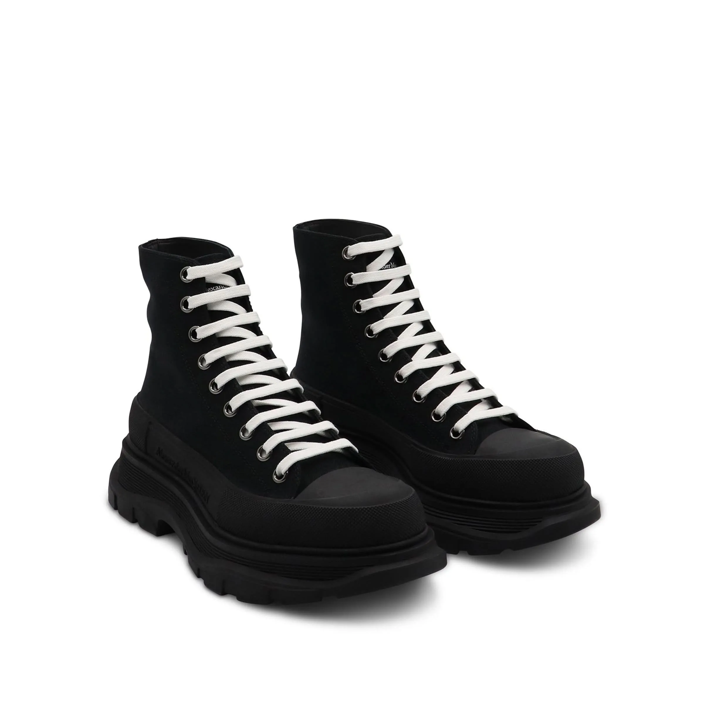 Green Leather Boots Tread Slick Canvas Boot in Black/Black