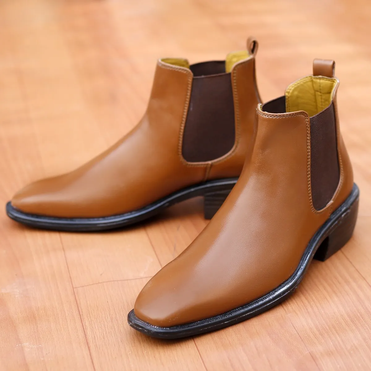 Bxxy's Hidden Height Vegan Leather Ultra Stylish Comfortable Slip-on Chelsea Boots for Men Adidas High Tops Basketball Shoes