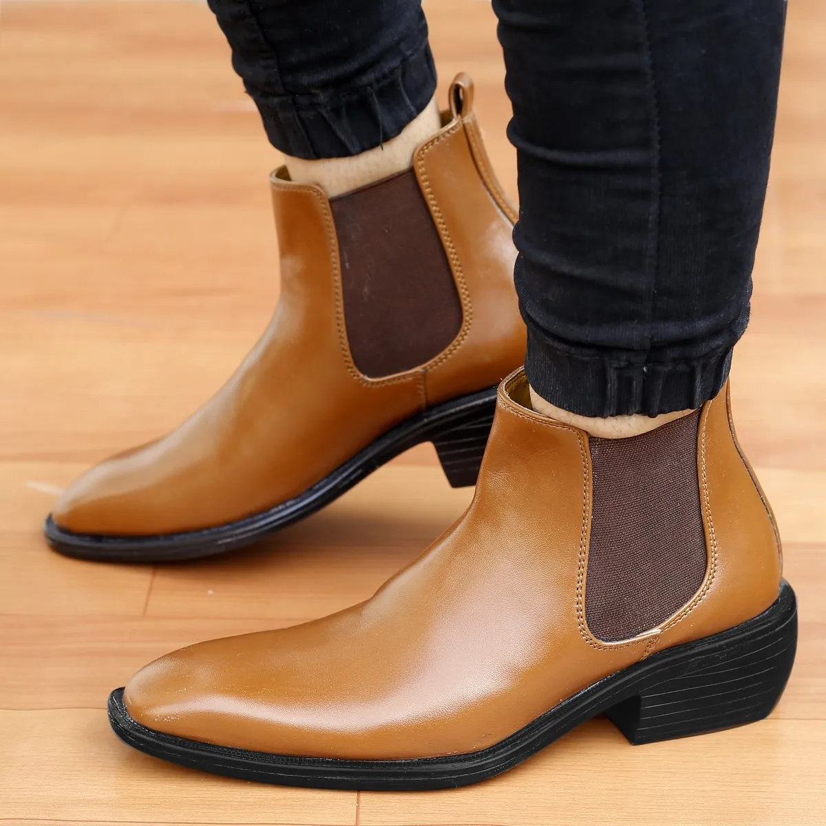 Bxxy's Hidden Height Vegan Leather Ultra Stylish Comfortable Slip-on Chelsea Boots for Men Adidas Terrex Agravic Trail Running Shoes