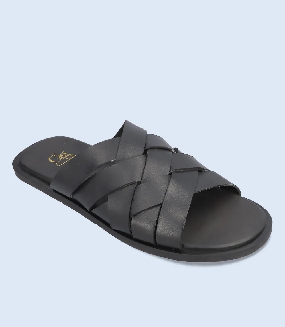 BM6188-BLACK-Men Slipper Snoozie Slippers