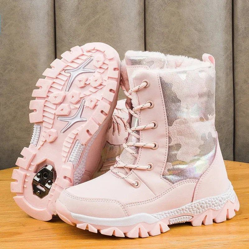 Adidas Sneakers Shoes Elegant Waterproof Kids Girls Warm Snow Boots