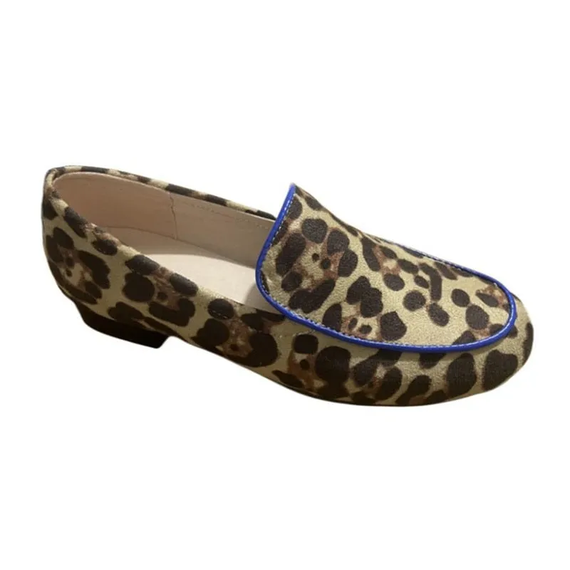 Business Casual With Loafers Purpdrank - Women Shoes 2023 Spring New Casual Low Heel Loafers Leopard Print Slip-On Women Single Shoes Plus Size 43