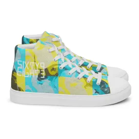 High Heels Game Sixty Eight 93 Logo White Marble #2 Women's High Top Shoes