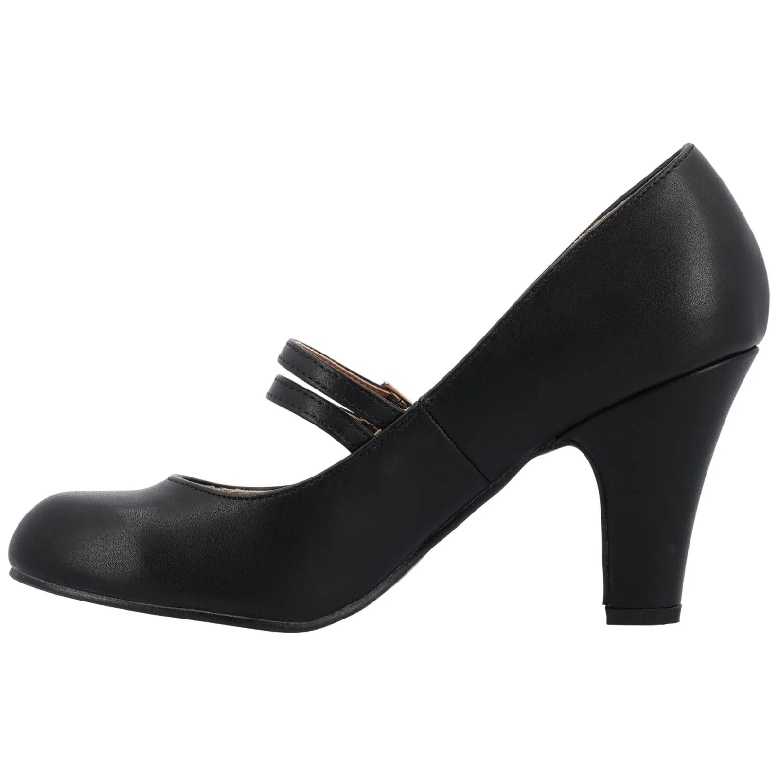 Shoes To Wear With Dress And Tights Journee Collection Womens Windy Round Toe Block Heel Mary Jane Pumps Black 7.5M