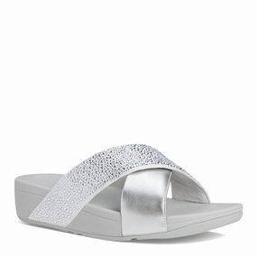 Ocean Mood Field Play Women's FitFlop, Lulu Crystal Mix Slide Sandal