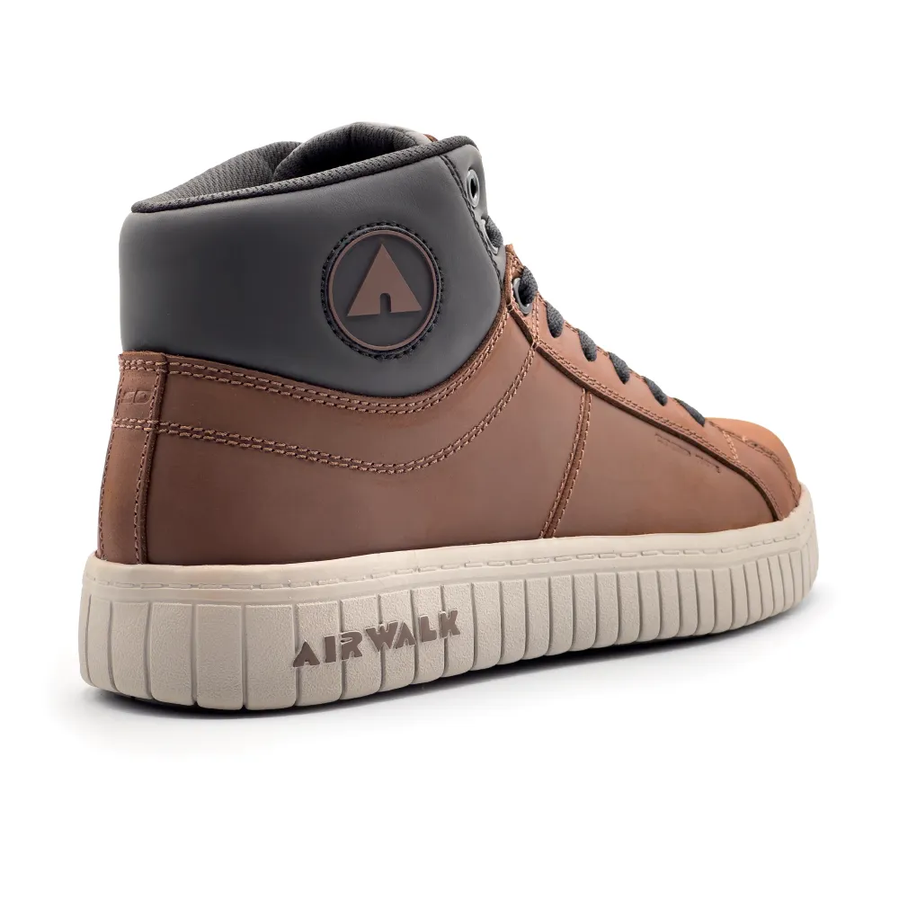 'Airwalk Safety' Women's Deuce Mid Hiker ESD SR Comp Toe - Brown / Tan All Terrain Work Boots