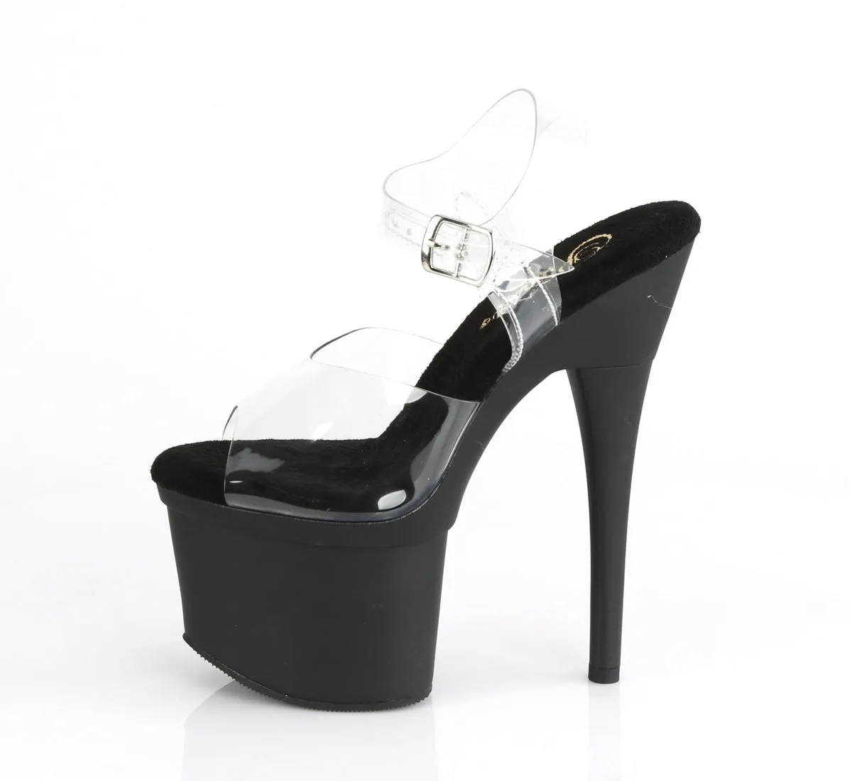Asic Gels Shoes ESTEEM-708 Pleaser Clear/Black Sexy Platform Shoes (Pole Dancing Heels)