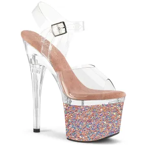 ESTEEM-708LG Pleaser Clear/Rose Gold Sexy Platform Shoes (Pole Dancing Heels) Asics Shoes Price In India