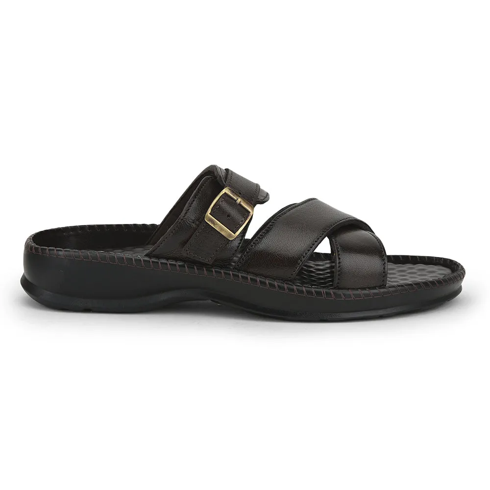 Slippers Sports Team Coolers Casual (Brown) Slippers For Men STEAMER-03 By Liberty