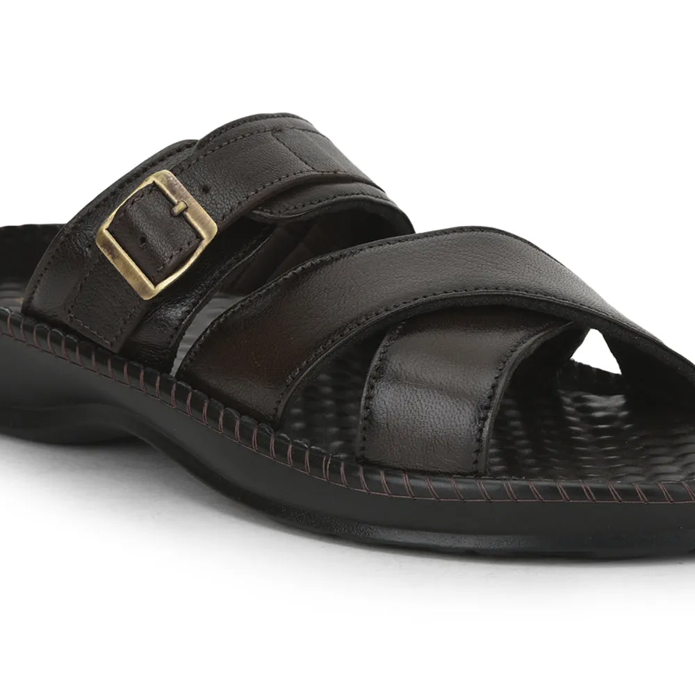 Gold Dance Slippers Coolers Casual (Brown) Slippers For Men STEAMER-03 By Liberty