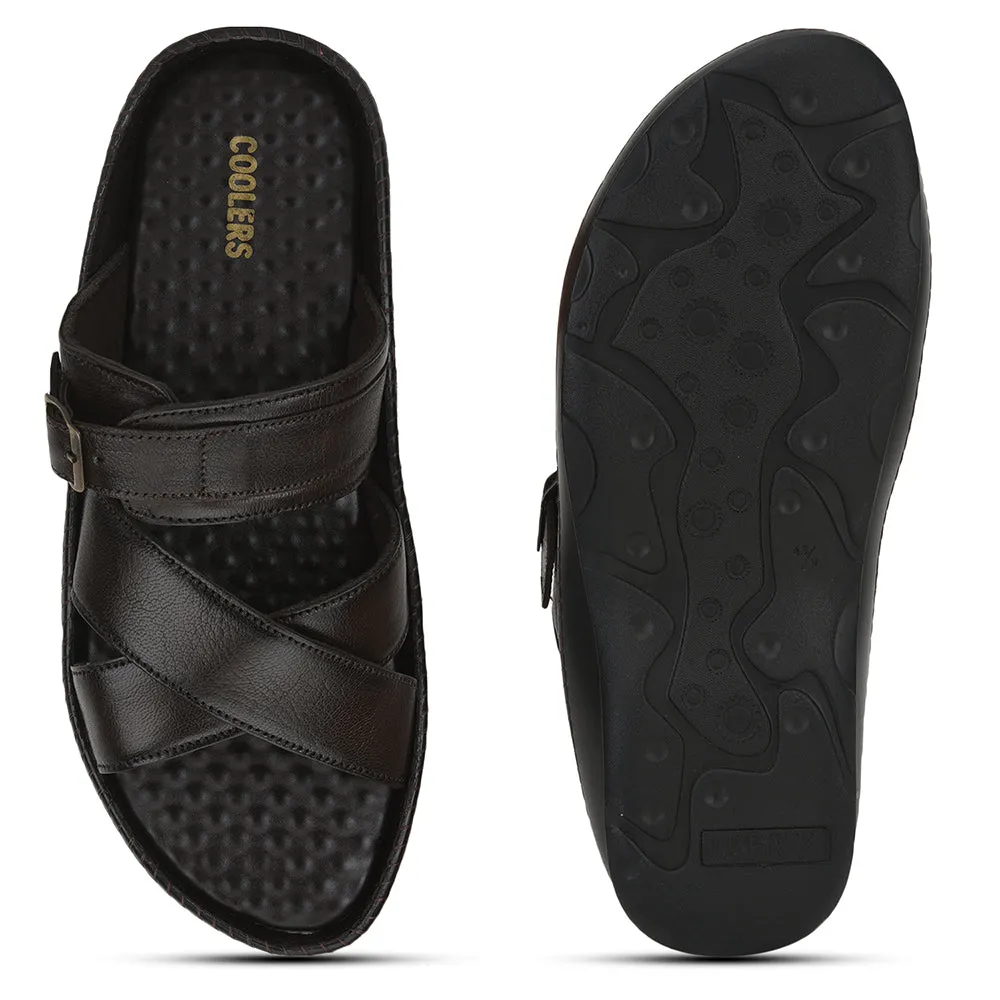 Coolers Casual (Brown) Slippers For Men STEAMER-03 By Liberty Best Sheepskin Slippers