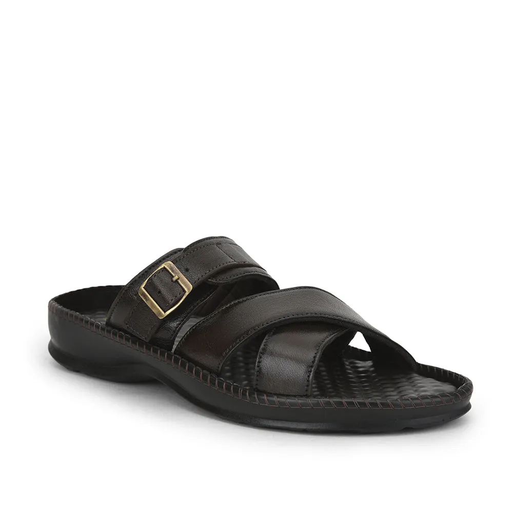 Black Slippers Tasman Coolers Casual (Brown) Slippers For Men STEAMER-03 By Liberty