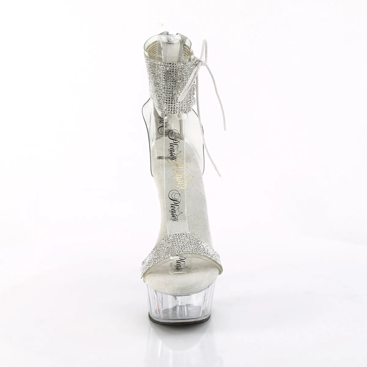 DELIGHT-627RS Pleaser Clear/Silver Sexy Platform Shoes (Pole Dancing Heels) Asics High Arch Running Shoes