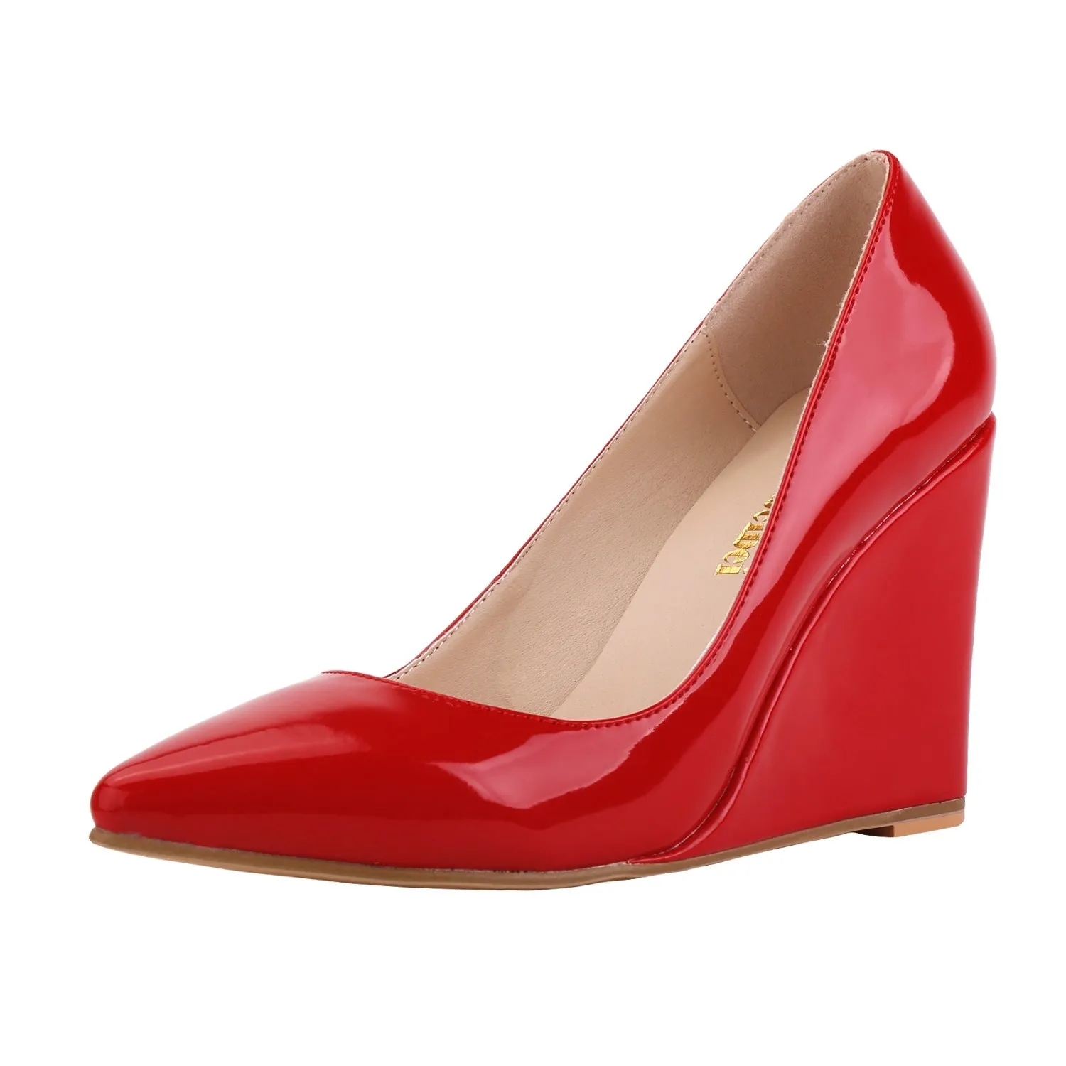 Asics Ortholite Running Shoes Sweet and Versatile Patent Leather Wedge Heels Shoes