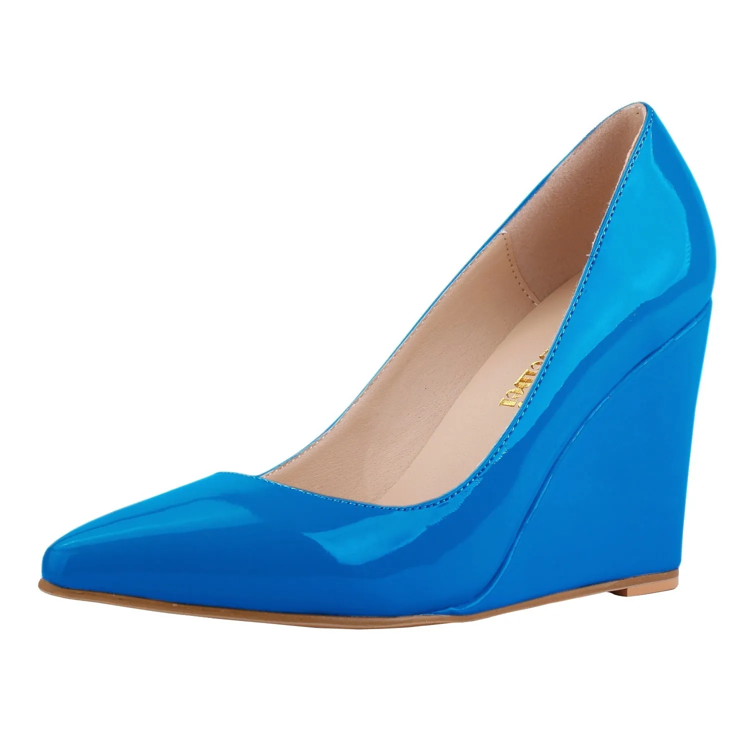 Sweet and Versatile Patent Leather Wedge Heels Shoes Asics Tiger Gel Shoes