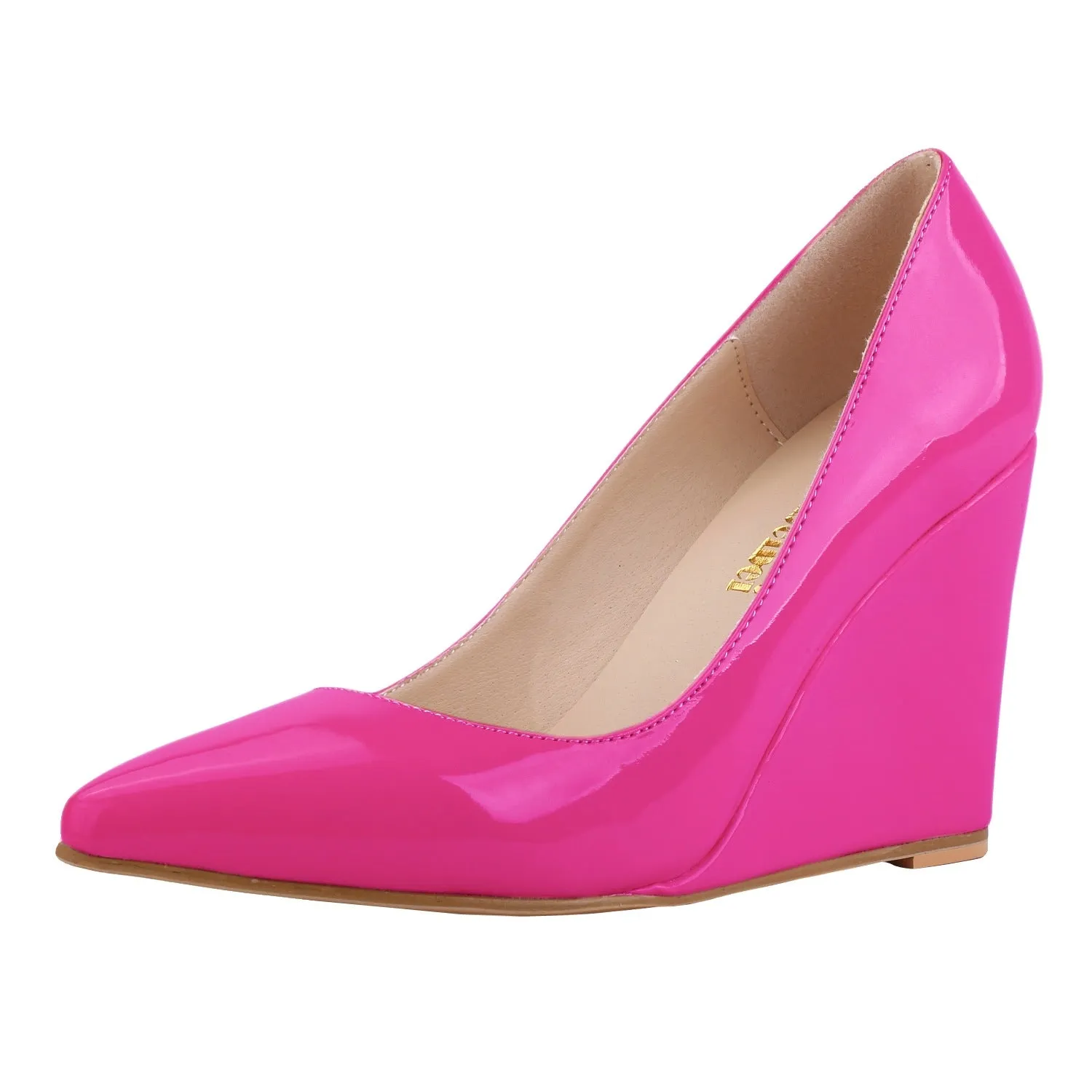 Sweet and Versatile Patent Leather Wedge Heels Shoes Asics Gel Pulse 15 Running Shoes