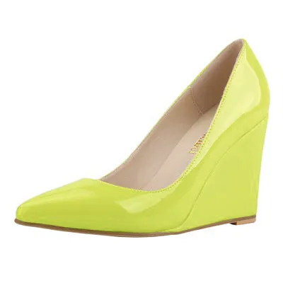 Sweet and Versatile Patent Leather Wedge Heels Shoes Asics Gel Rocket Volleyball Shoes