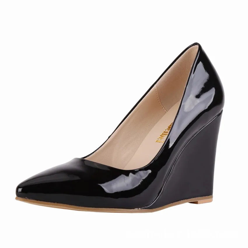 Sweet and Versatile Patent Leather Wedge Heels Shoes Asics Gel-rocket 10 Indoor Court Shoes