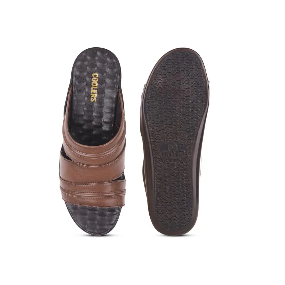 Coolers Tan Casual Slippers For Men 7193-901 By Liberty Slippers Reef