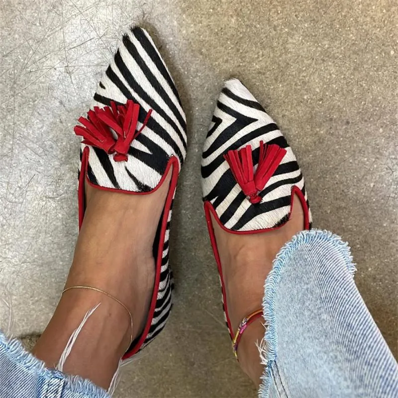 Purpdrank - Women Shoes 2023 Spring Casual Female Shoes Faux Suede Pointed Toe Office Leopard Print Flat Muller Shoes Size 43 Shein Shoes Flats